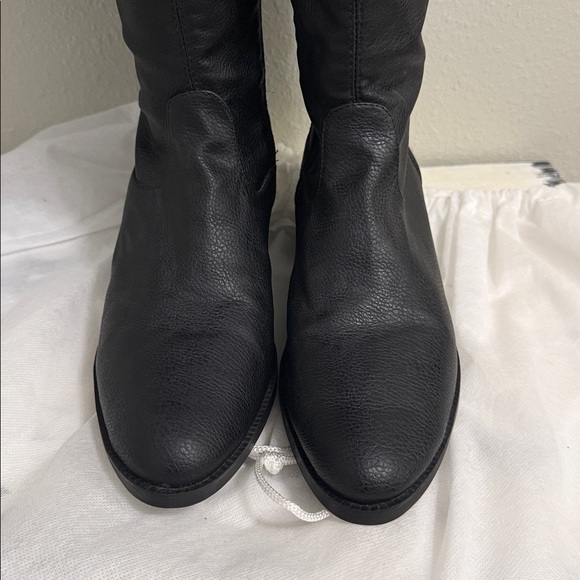 Schutz Kin Black Leather Thigh High Fringe Boots ~Anthropologie ~ Size 9 ~ NWOT - Picture 6 of 16